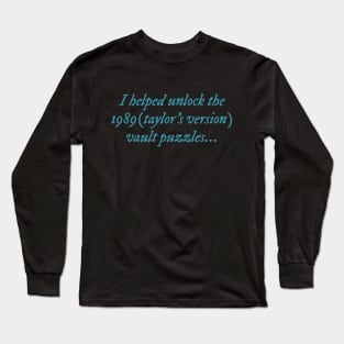 1989 (taylors version) vault Long Sleeve T-Shirt